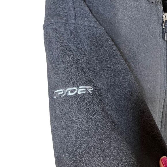 Spyder Mens Black Fleece Jacket Size Medium - Picture 5 of 10